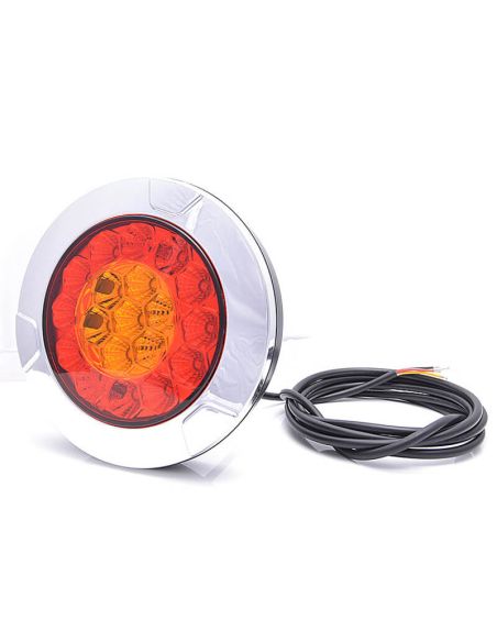 Piloto LED trasero cromado empotrable W131 Y 12V 24V Posición, Freno e Intermiente R10, R1Y, S1Y 2aY Was