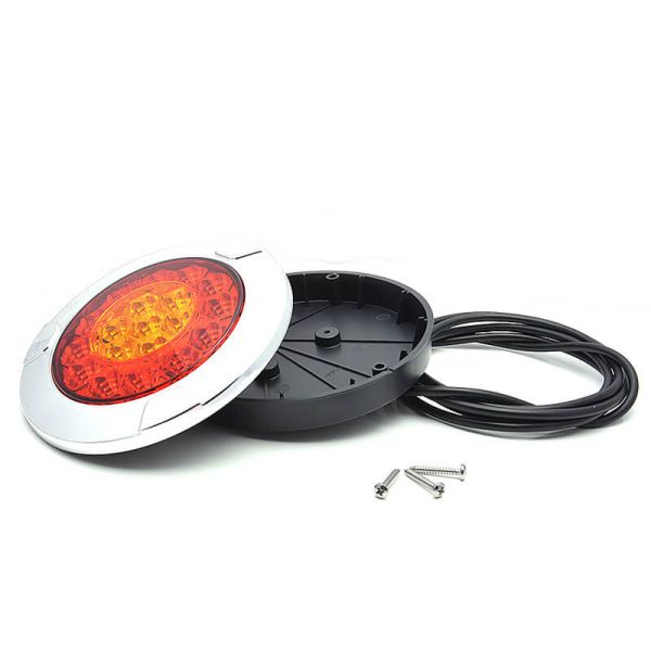 Piloto LED trasero cromado empotrable W131 Y 12V 24V Posición, Freno e Intermiente R10, R1Y, S1Y 2aY Was