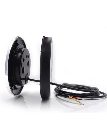 Feu arrière LED chromé encastrable latéral W131 Y 12V 24V Position, frein et clignotant R10, R1Y, S1Y 2aY Was