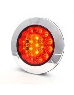 Luz traseira LED cromada embutida W131 Y 12V 24V Posição, freio e sinal de direção R10, R1Y, S1Y 2aY Was 2