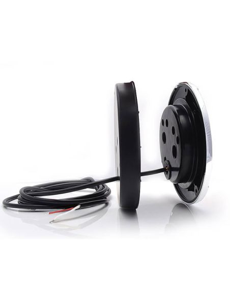 Lateral Piloto LED trasero redondo cromado empotrable W147 12V 24V Niebla y Marcha Atras R10 F, AR