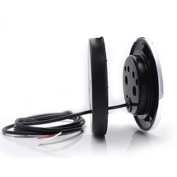 Piloto traseiro LED lateral redondo cromado embutido W147 12V 24V Neblina e Ré R10 F, AR