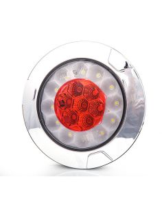 Feu arrière LED rond chromé encastré W147 12 V 24 V antibrouillard et marche arrière R10 F, AR