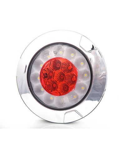 Feu arrière LED rond chromé encastré W147 12 V 24 V antibrouillard et marche arrière R10 F, AR