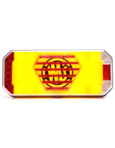 Lanterna traseira neon LED W279 DD Eco 7 funções com luz de placa lateral 12V 24V S1, F1, AR, R1, 2aD, L, IA Was