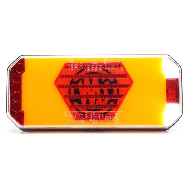 Lanterna traseira neon LED W279 DD Eco 7 funções com luz de placa lateral 12V 24V S1, F1, AR, R1, 2aD, L, IA Was