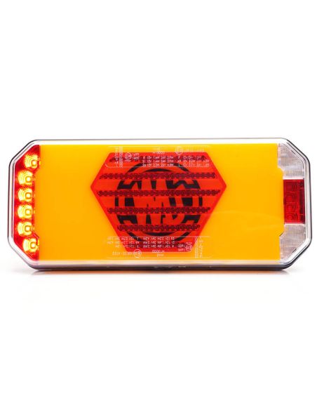 Feu arrière LED Néon W279 DD Eco 7 Fonctions avec éclairage latéral de plaque 12V 24V S1, F1, AR, R1, 2aD, L, IA Was