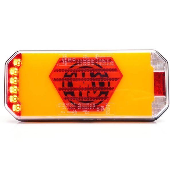 Lanterna traseira neon LED W279 DD Eco 7 funções com luz de placa lateral 12V 24V S1, F1, AR, R1, 2aD, L, IA Was