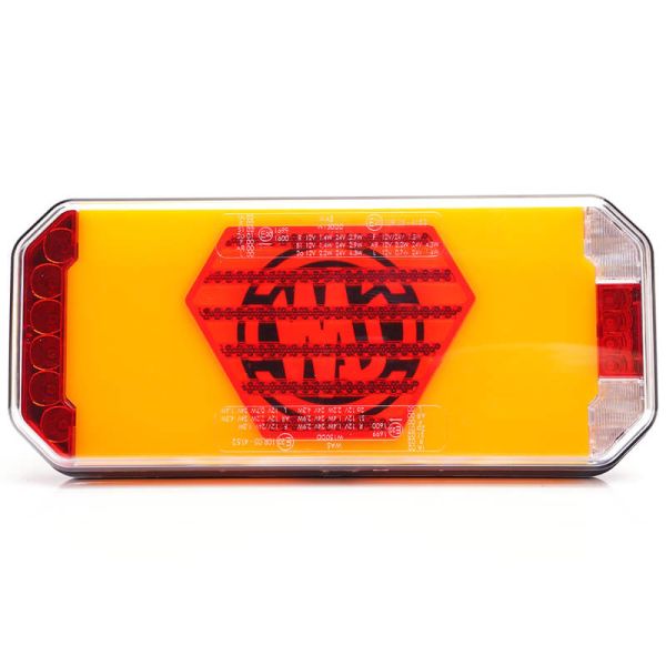 Lanterna traseira neon LED W279 DD Eco 7 funções com luz de placa lateral 12V 24V S1, F1, AR, R1, 2aD, L, IA Was