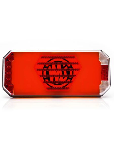 Lanterna traseira neon LED W279 DD Eco 7 funções com luz de placa lateral 12V 24V S1, F1, AR, R1, 2aD, L, IA Was