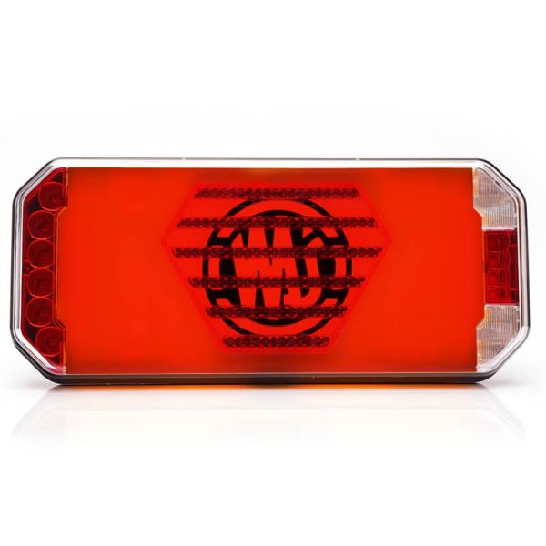 Lanterna traseira neon LED W279 DD Eco 7 funções com luz de placa lateral 12V 24V S1, F1, AR, R1, 2aD, L, IA Was