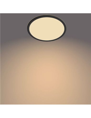 Plafón de Techo SUPERSLIM 15W, negro 2700K 1300Lm, regulable, estanco al agua
