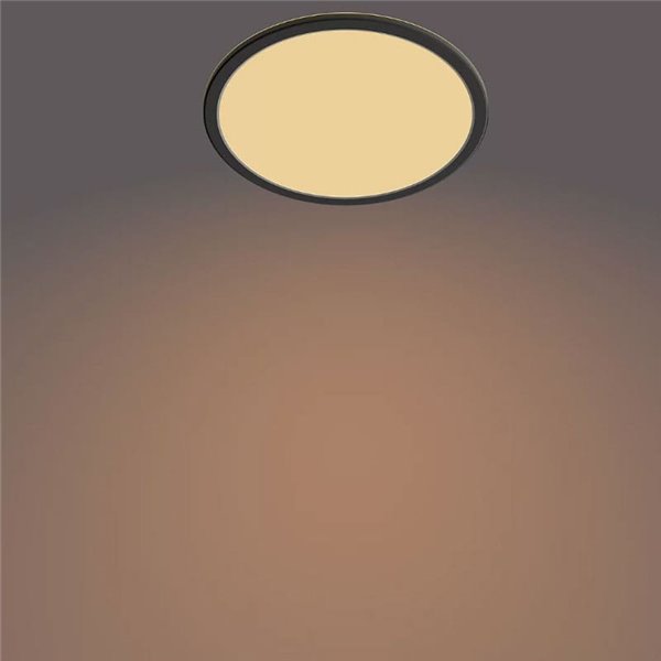 Plafón de Techo SUPERSLIM 15W, negro 2700K 1300Lm, regulable, estanco al agua