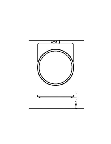 Plafón de Techo SUPERSLIM 15W, negro 2700K 1300Lm, regulable, estanco al agua