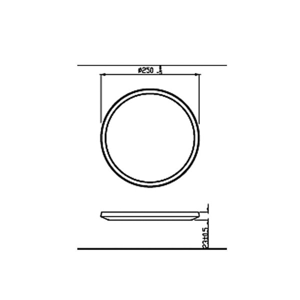 Plafón de Techo SUPERSLIM 15W, negro 2700K 1300Lm, regulable, estanco al agua