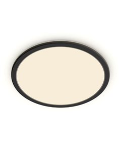 Plafón de Techo SUPERSLIM 15W, negro 2700K, regulable, estanco al agua