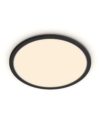 Plafón de Techo SUPERSLIM 15W, negro 2700K 1300Lm, regulable, estanco al agua