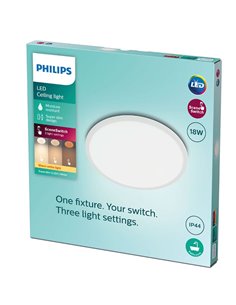 Lámparas de techo Plafón Superslim 18 W 2700 k White Regulable estanco al agua 2