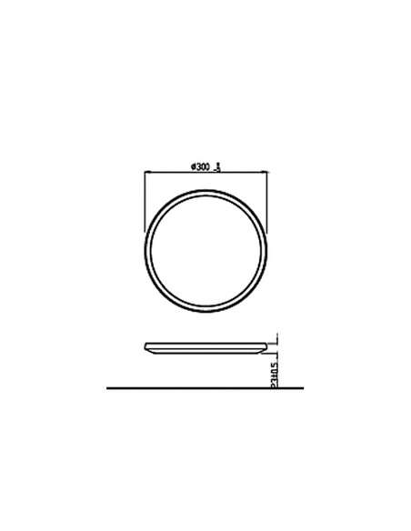 Plafón de Techo SUPERSLIM 18W, blanco 2700K 1500Lm, regulable estanco al agua