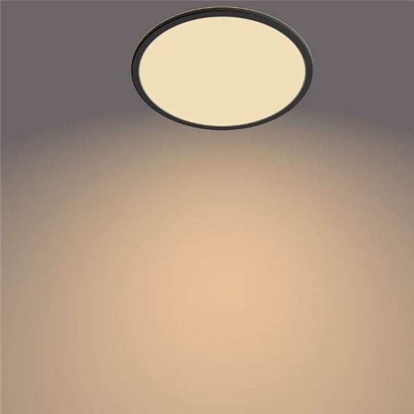 Plafón de Techo SUPERSLIM 18W, negro 2700K 1500Lm, regulable estanco al agua