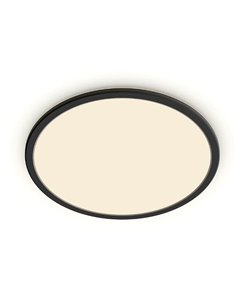 Plafón de Techo SUPERSLIM 18W, negro 2700K 1500Lm, regulable estanco al agua