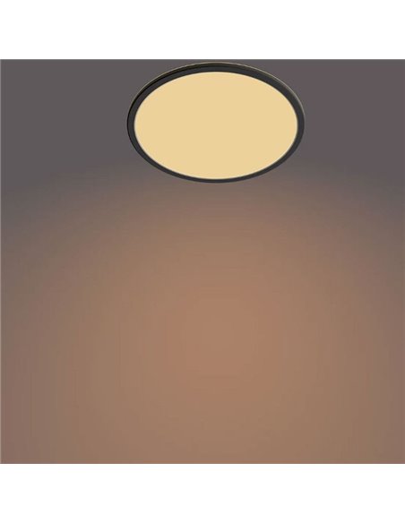 Lámparas de techo Plafón Superslim 18 W 2700 k Negro Regulable estanco al agua