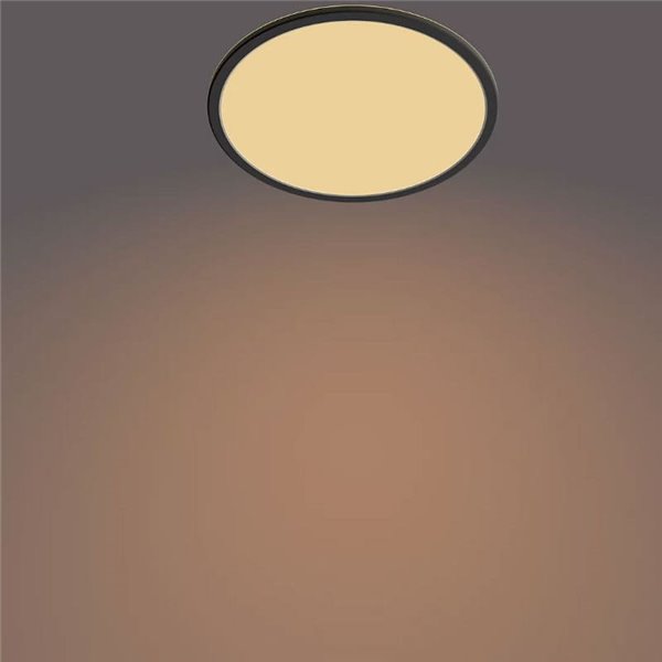 Plafón de Techo SUPERSLIM 18W, negro 2700K 1500Lm, regulable estanco al agua