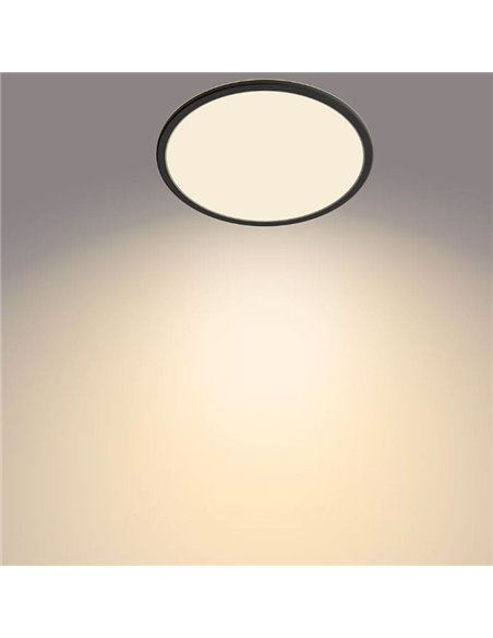 Lámparas de techo Plafón Superslim 18 W 2700 k Negro Regulable estanco al agua