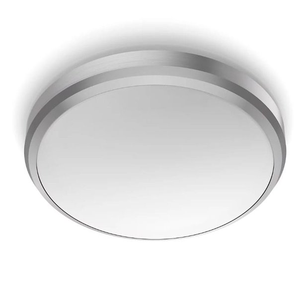 Plafón de Techo BALANCE 6W, níquel, 2700K, 600Lm, IP44 estanco al agua Ø22cm