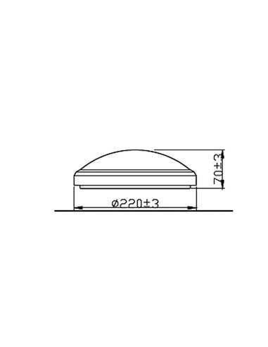 Plafón de Techo BALANCE 6W, blanco, 2700K, 600Lm, IP44 estanco al agua Ø22cm