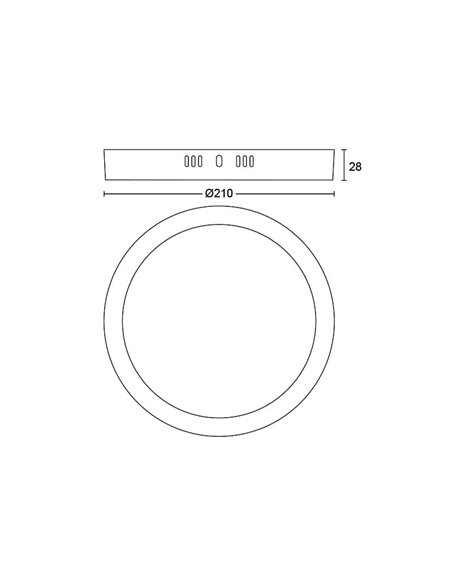 Plafón de techo Ø21cm MAGNEOS, 12W 1200Lm/1350Lm, blanco en 2700K/4000K