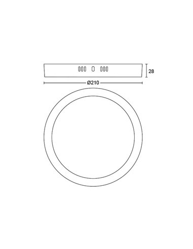 Lámparas de techo Plafón Magneos 12 W 210 mm 2700 k Blanco