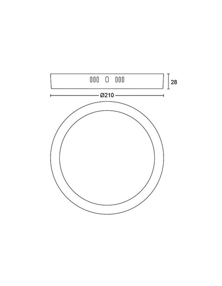 Lámparas de techo Plafón Magneos 12 W 210 mm 2700 k Blanco