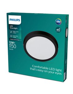 Plafón de techo Ø 21cm MAGNEOS, 12W 1150Lm, negro 2700K 2