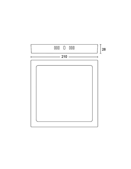 Plafón cuadrado de Techo MAGNEOS, 12W 1350Lm/1200Lm, 21cm, blanco, 2700K/4000K