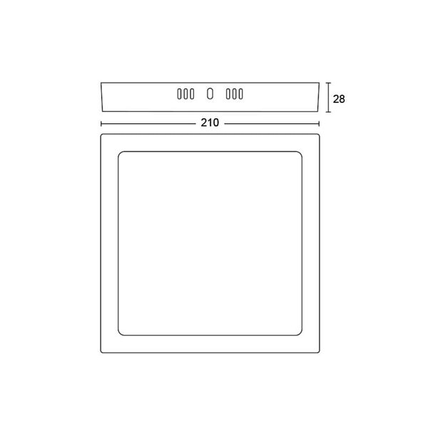 Plafón cuadrado de Techo MAGNEOS, 12W 1350Lm/1200Lm, 21cm, blanco, 2700K/4000K