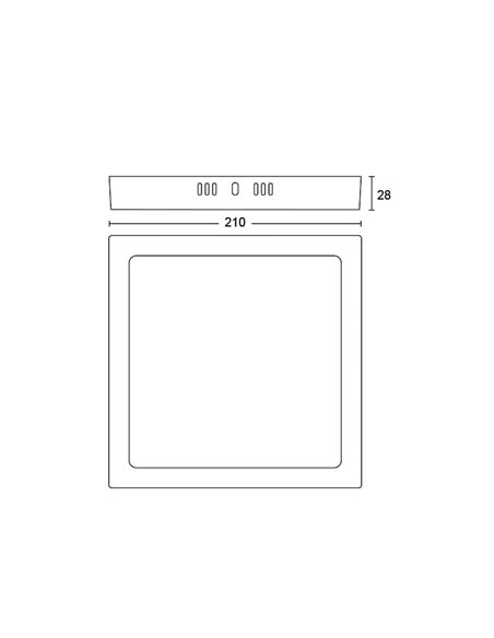 Lámparas de techo Plafón Magneos 12 W cuadrado 2700 k Blanco