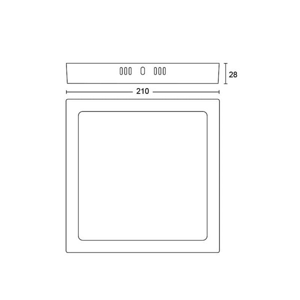 Lámparas de techo Plafón Magneos 12 W cuadrado 2700 k Blanco