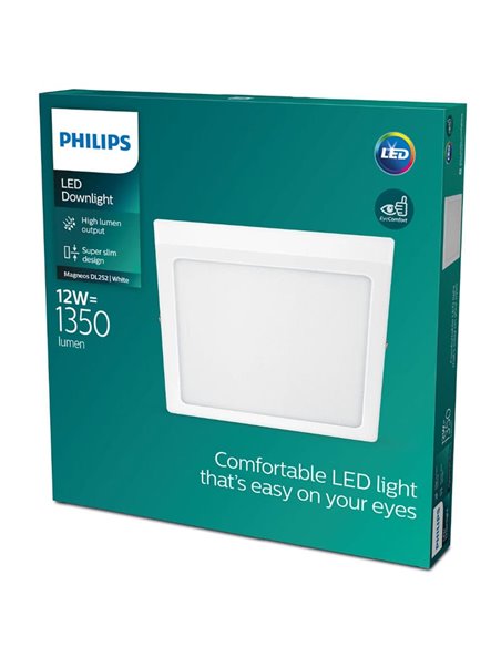 Lámparas de techo Plafón Magneos 12 W cuadrado 2700 k Blanco