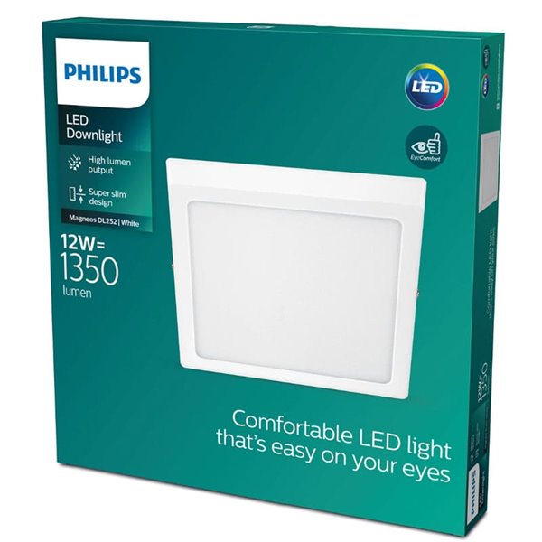 Lámparas de techo Plafón Magneos 12 W cuadrado 2700 k Blanco