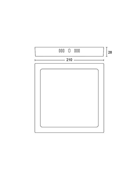 Plafón de techo cuadrado 21cm MAGNEOS, 12W 1150Lm, negro 2700K