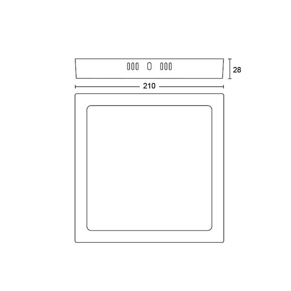 Plafón de techo cuadrado 21cm MAGNEOS, 12W 1150Lm, negro 2700K