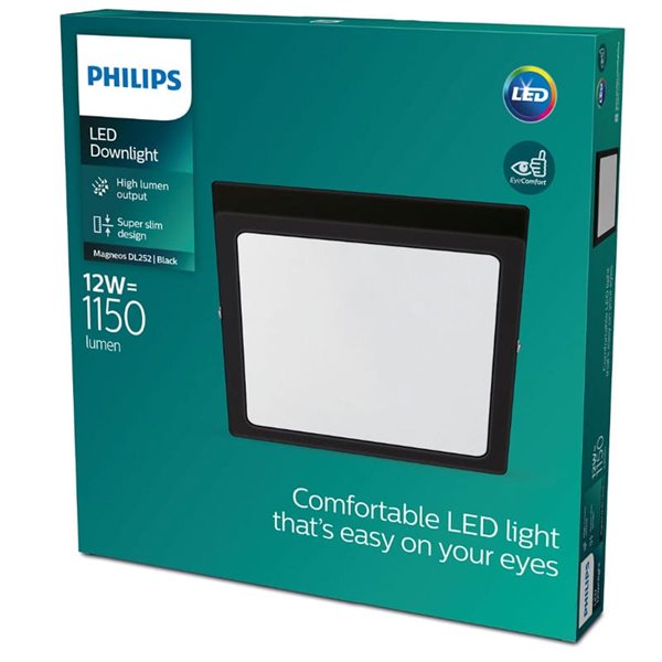 Lámparas de techo Plafón Magneos 12 W cuadrado 2700 k Negro