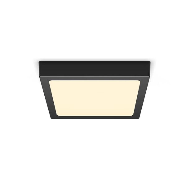 Plafón de techo cuadrado 21cm MAGNEOS, 12W 1150Lm, negro 2700K