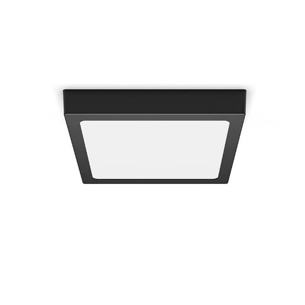 Plafón de techo cuadrado 21cm MAGNEOS, 12W 1150Lm, negro 2700K