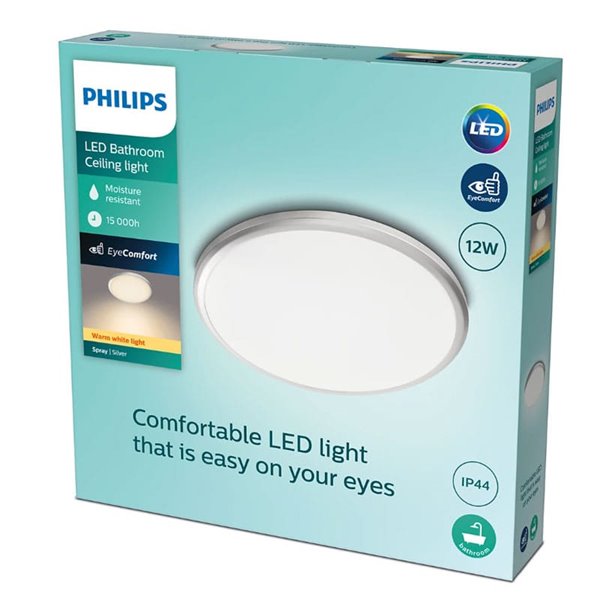 Lámparas de techo Plafón Spray 12 W 2700 k Plata Estanco al agua