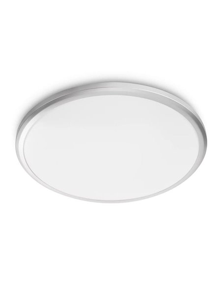 Lámparas de techo/Plafón SPRAY 12W, Ø28,7cm, plata, 2700K, IP44 estanco al agua