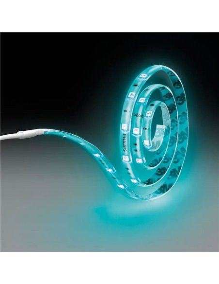 Tira de luz LED de colores RGB regulable, 2 m transparente 