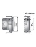 Medidas Faro de Trabajo LED 21W con Conector HB3 para Tractores John Deere Serie 6M, 6MC, 6R y 6RC 2000Lm 58º Wesem CRC6H.58423
