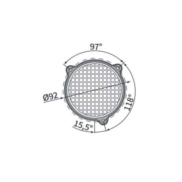 Medidas Faro de Trabajo LED 21W con Conector Delphi para Tractores New Holland y Cargadoras Serie 200 2000Lm 58º Wesem